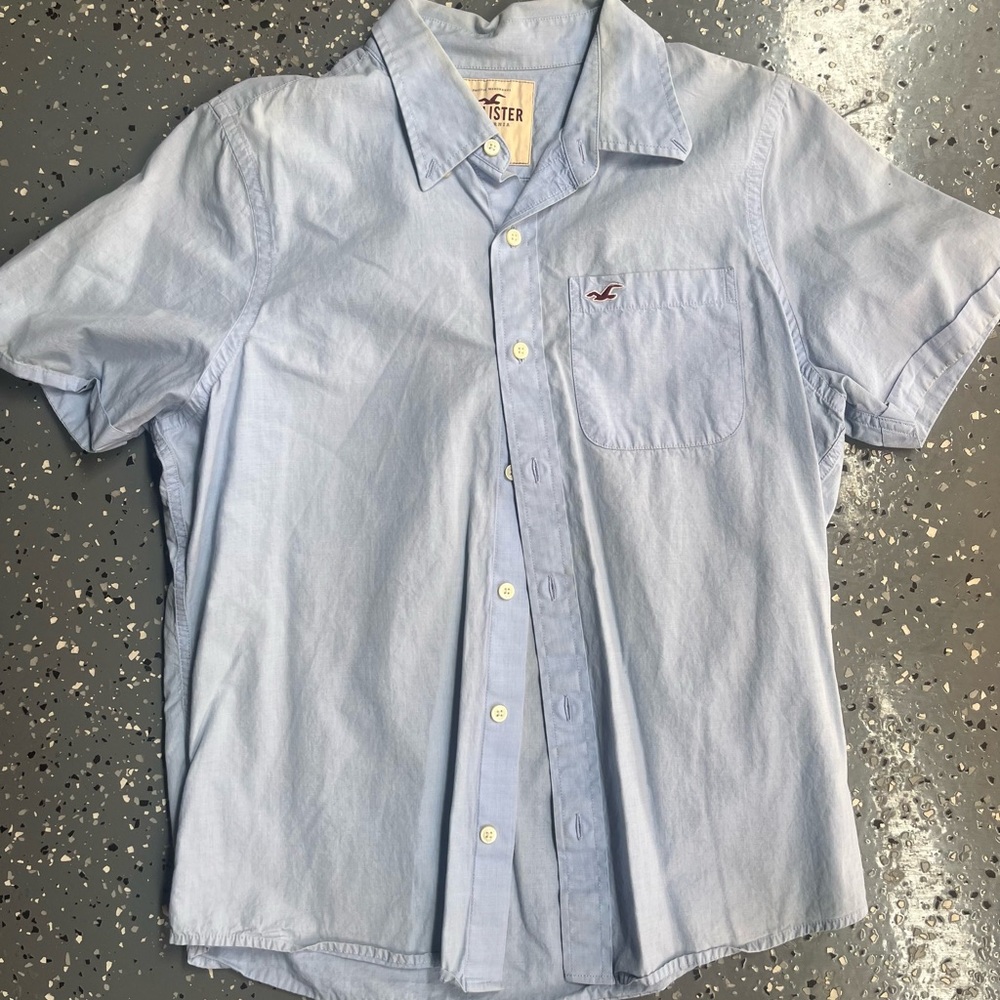 Hollister Blue Casual Button Down Shirt